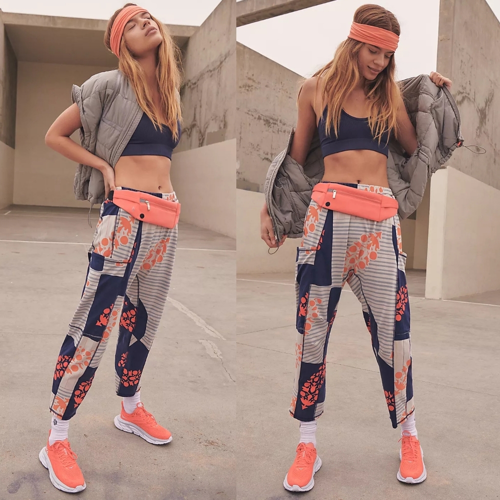 FP Movement Hot Shot Printed Logo Pant Sweat Pants Indigo Combo S Free People